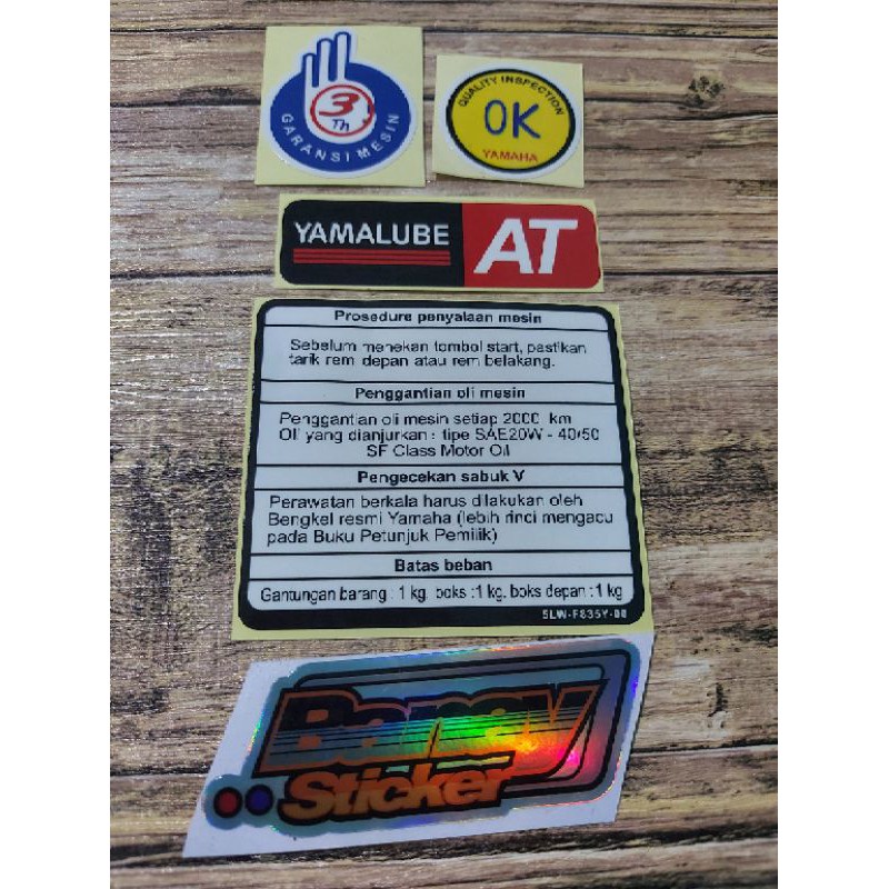 STICKER WARNING PROSEDUR PERINGATAN YAMAHA NOUVO INDONESIA