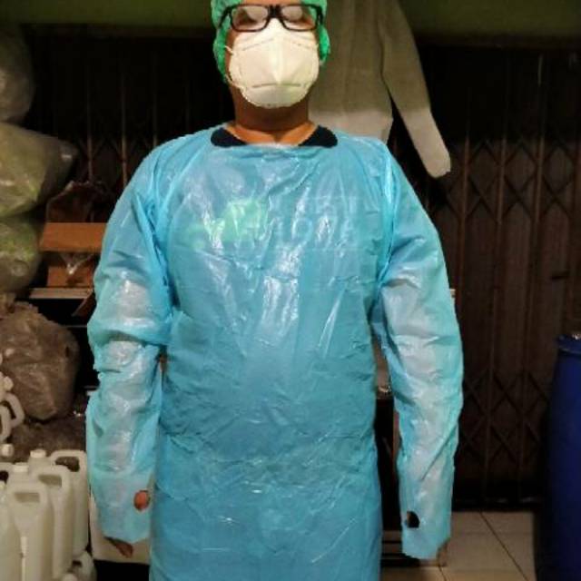 Apron Full Plastik Disposable Celemek Plastik APD Medis