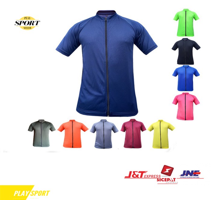 Jersey Sepeda Roadbike PREMIUM XC Pakaian Sepeda Polos Lengan Pendek - Hitam, M