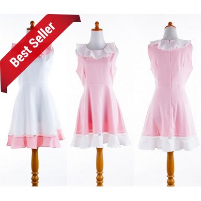 NEW Dress Import Sexy Party Mini Gaun Pesta Putih Pink Baju Korea Mermaid Wanita Murah