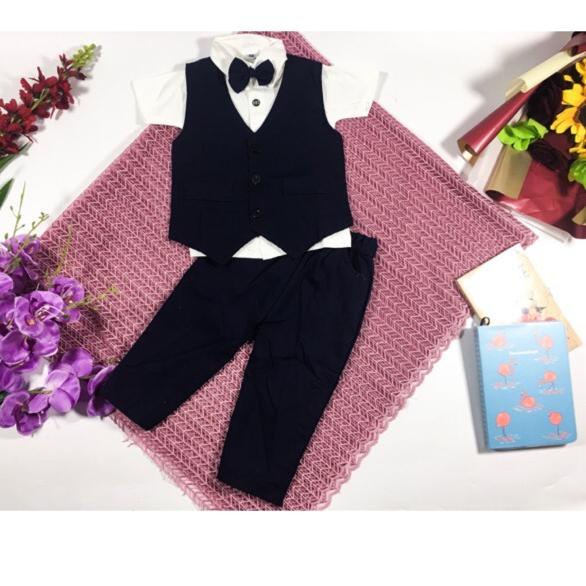 Setelan baju anak jas formal tuxedo pesta ulang 2 3 4 5 6 7 8 9 10 tahun vest rompi dasi kemeja bayi