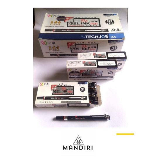 

[ size LUSIN ] TECHJOB GEL INK PEN type TG313-B, tinta warna : Hitam - Pulpen Gel - TIZO Assuredness Exceed