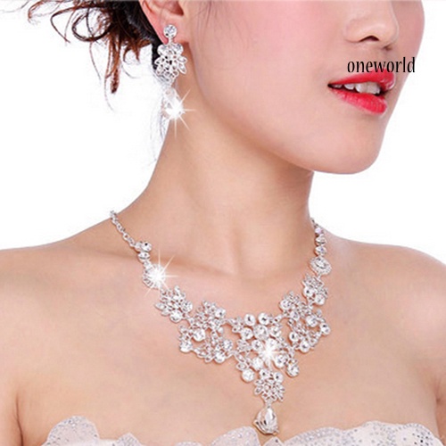 OW@ Women's Fashion Luxury Necklace + Earrings Necklace Banquet Wedding Jewelry Set