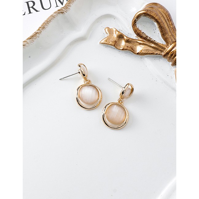 LRC Anting Tusuk Fashion Golden Opal Geometric Earrings D63769