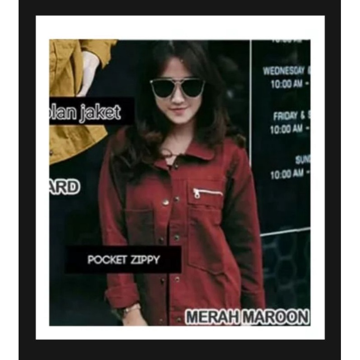 Jaket polan-polan jaket wanita Korean style model terbaru bahan driil tebal dan halus