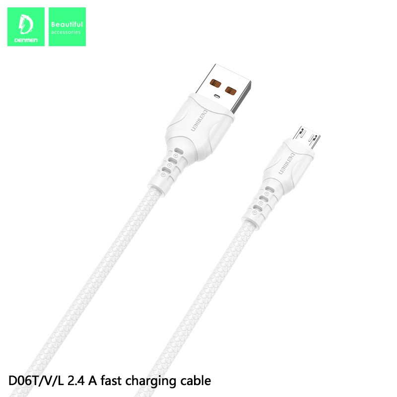 CUCI GUDANG Kabel data USB 2.4 D06V Cable with Male to USB Lightning, USB Data and Charger to USB Male