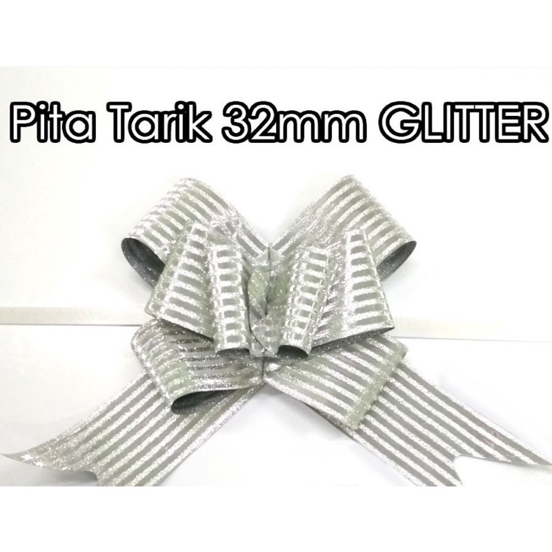 pita kado pita tarik kecil / sedang / jumbo glitter gold silver merah pink satuan