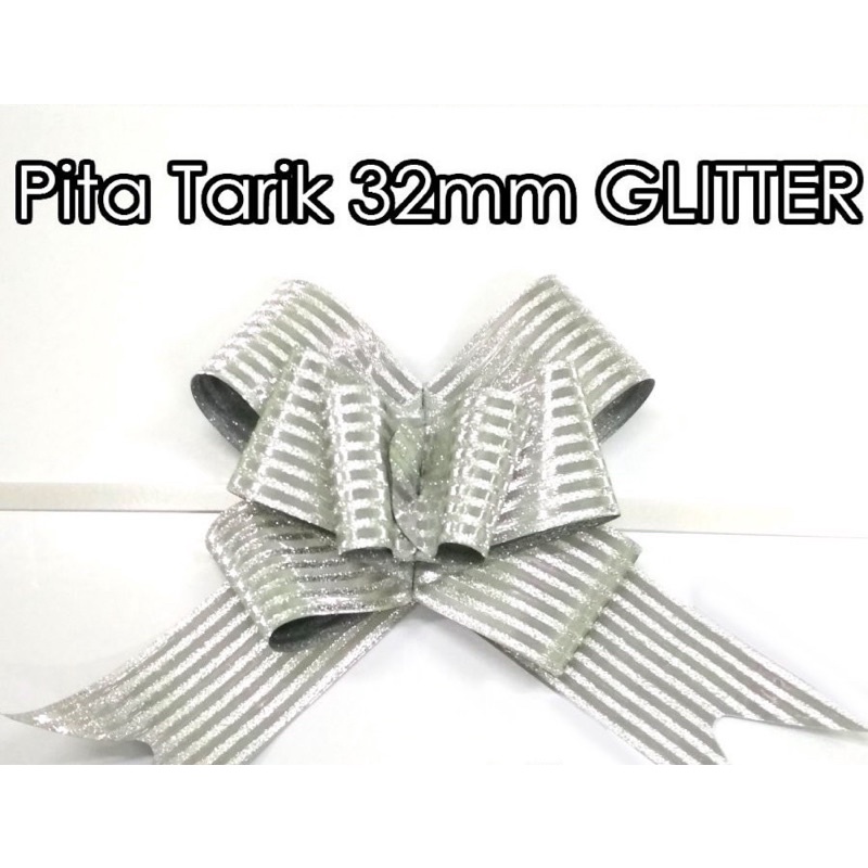 pita tarik besar jumbo 32mm glitter silver gold per pak isi 10 pcs