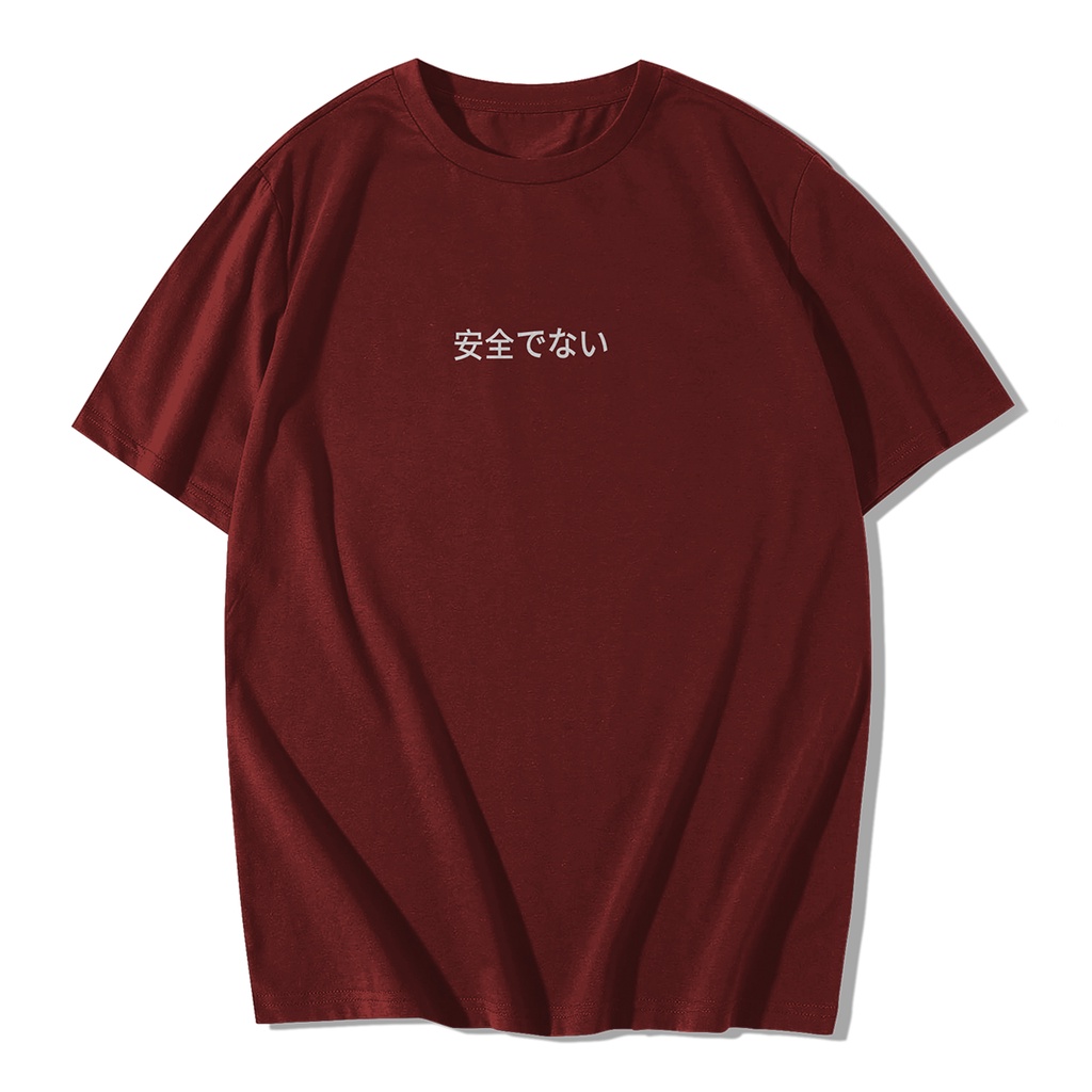 BAJU/T-SHIRT/KAOS DISTRO MURAH PRIA DAN WANITA TULISAN JEPANG YP WARNA MERAH MAROON,PUTIH,HITAM