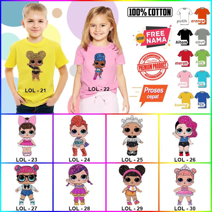 Baju Kaos ANAK DAN DEWASA LOL COUPLE (FREE NAMA) 1 - 60