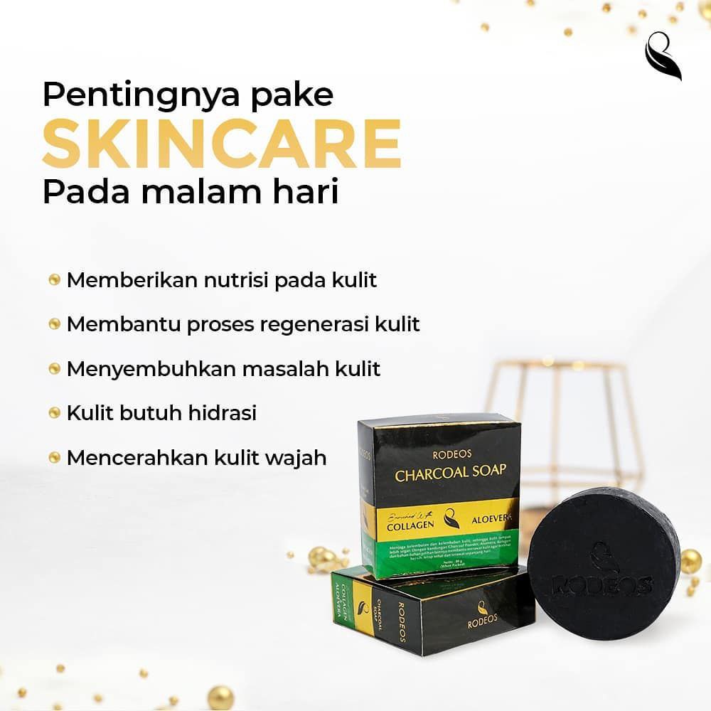 Rodeos Charcoal Soap - Paket Isi 3 Pcs Sabun Muka Pria untuk Kulit Kusam &amp; Jerawat