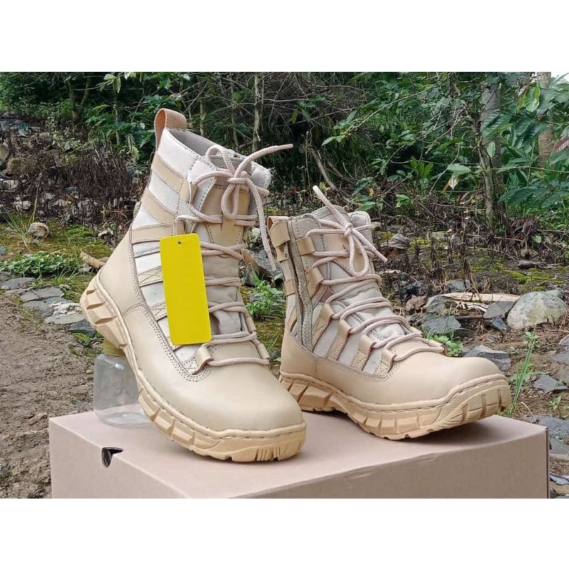 SEPATU PDL NINJA WEBBING GURUN BOOT SAFETY LOW CREAM PDL WEBBING KULIT ASLI