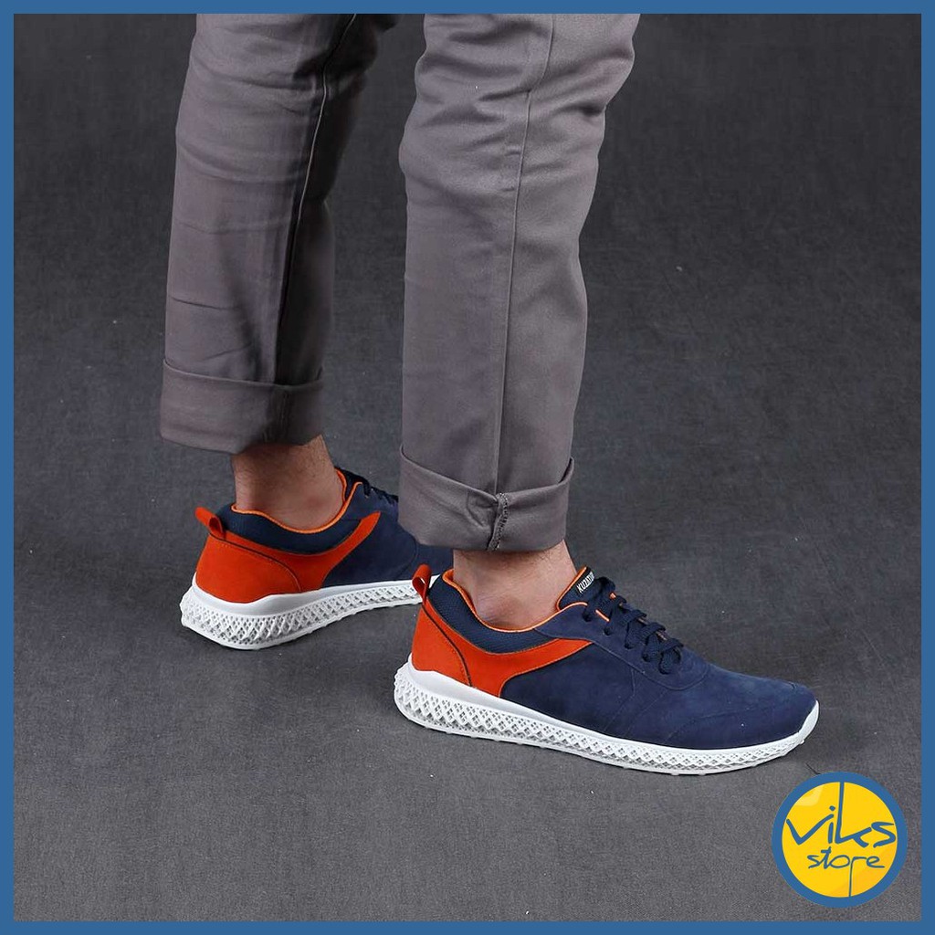 Sepatu Sneakers Olahraga Pria Cowok Tali Style Casual Distro Kuzatura Original Suede Lokal Premium Elegan