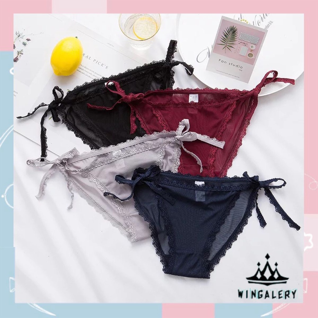 WINGALERY Celana Dalam Wanita Model Tali Samping Pakaian Dalam G String 3092