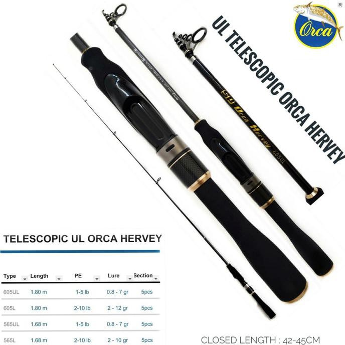 Joran Spinning Anten Ultralight Telescopic Orca Hervey 565L Carbon