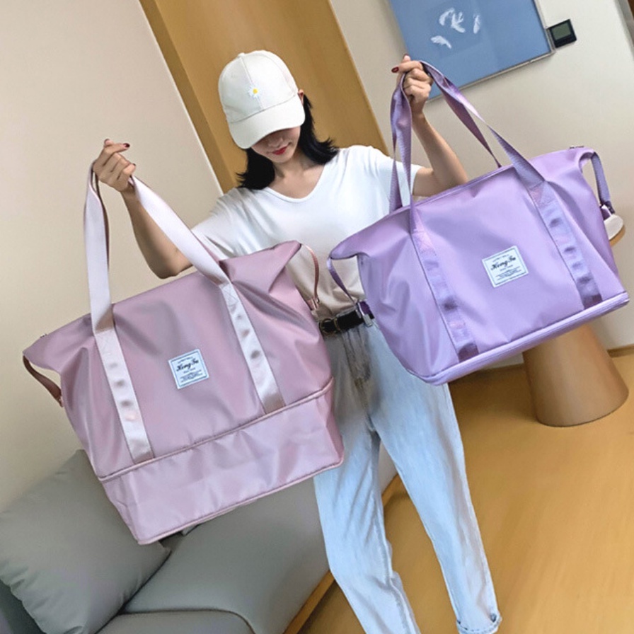 Tas Traveling Wanita Koper Bag Lipat Foldable Luggage Import