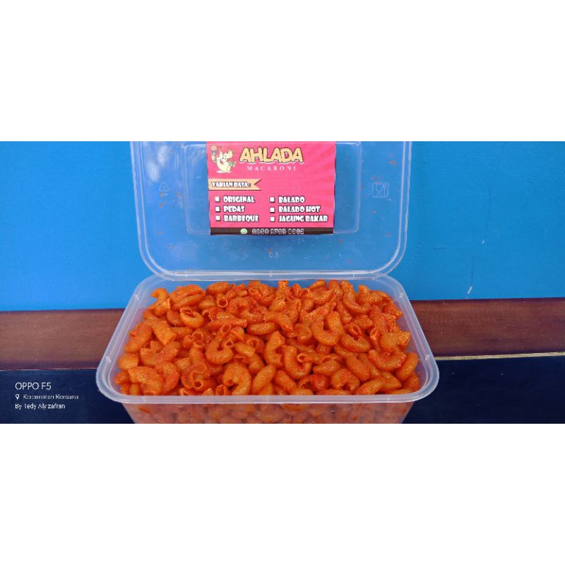 

makaroni pedas Ahlada | kemasan box 200 gr