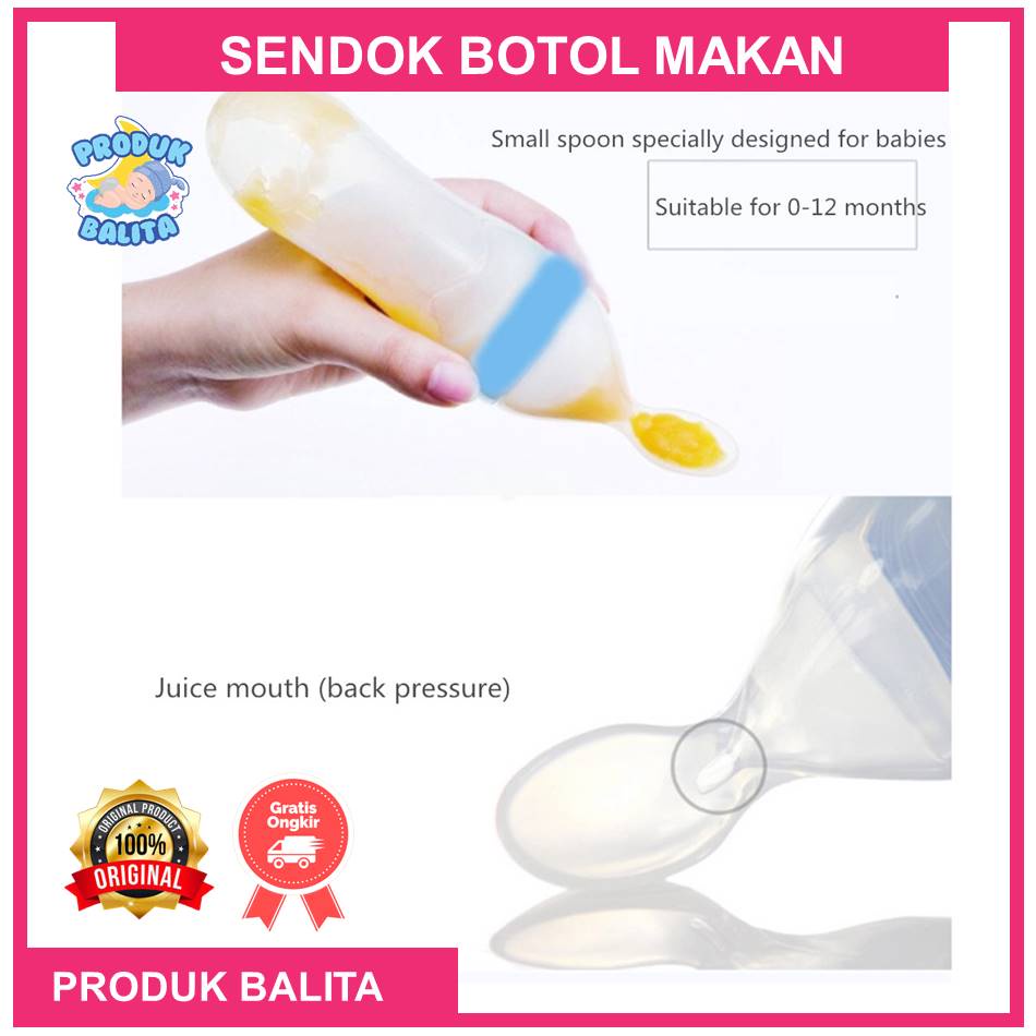 Botol Dot Makan Bayi Botol Sendok Silikon Botol Dot Silicone Sendok Makan Bayi