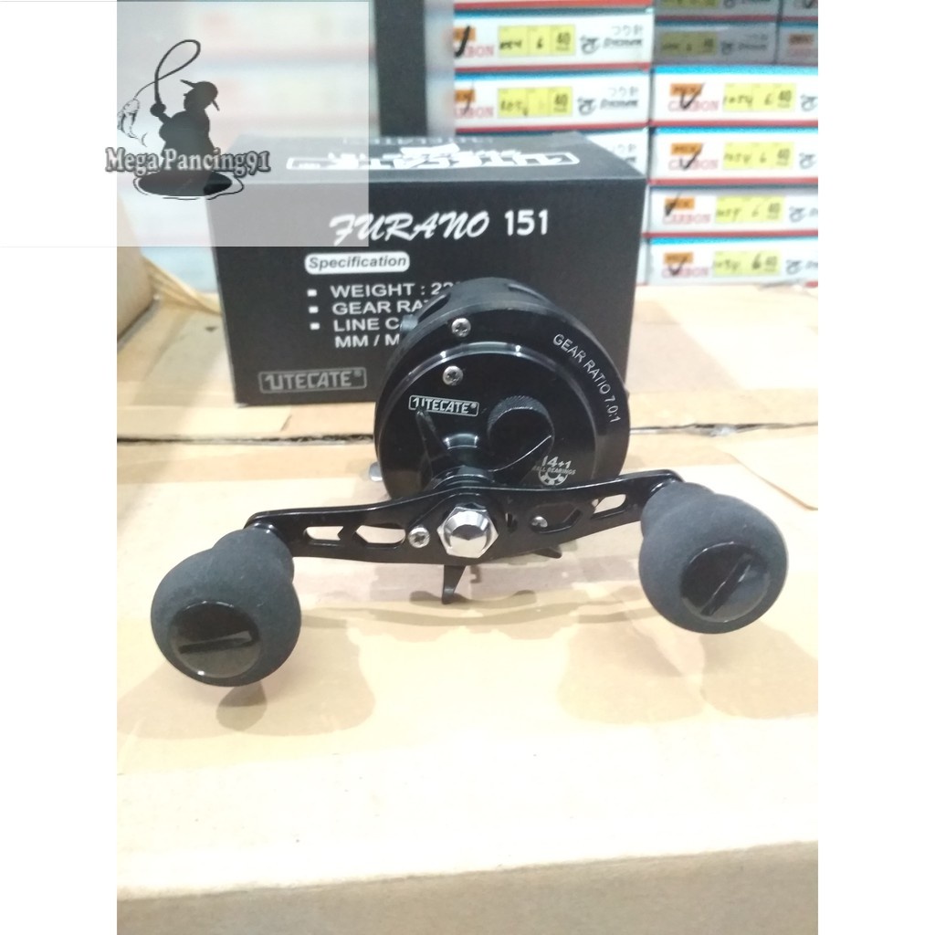 TERMURAH ~ Reel OH Over Head Utecate Furano 151 14+1 BB Hitam