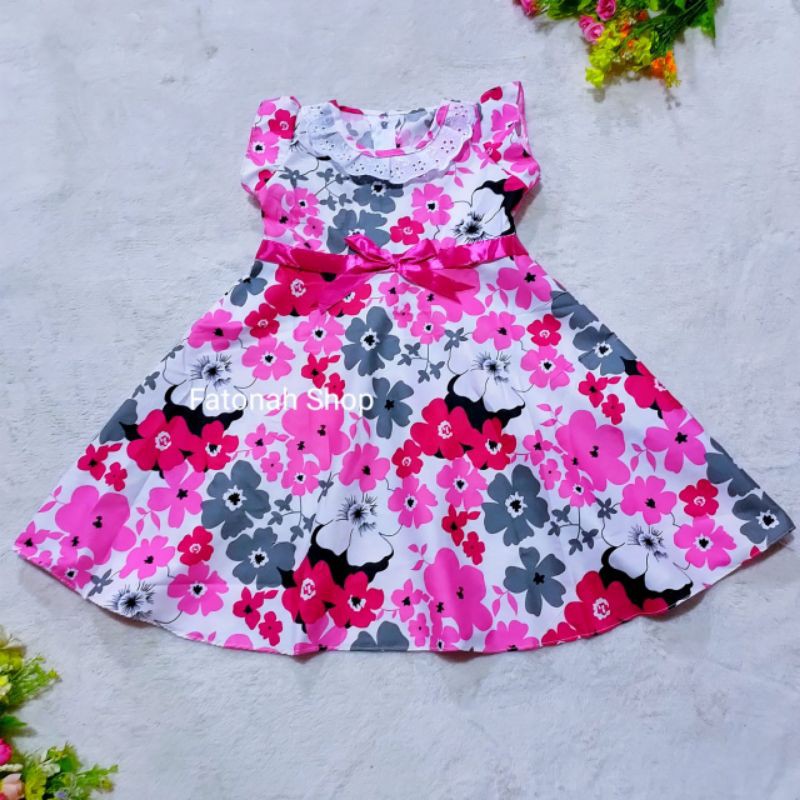 Dress anak 2 3 tahun perempuan baju anak cewek motif bunga melati