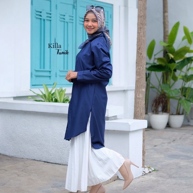 grosir_solo || AILEN AZKIA GRECE KEMEJA TUNIK ATASAN WANITA MUSLIM TUNIK LONG / KANAYA LONG TUNIK RAYON / KILLA TUNIK POLOS TOYOBO | Ailen Tunik