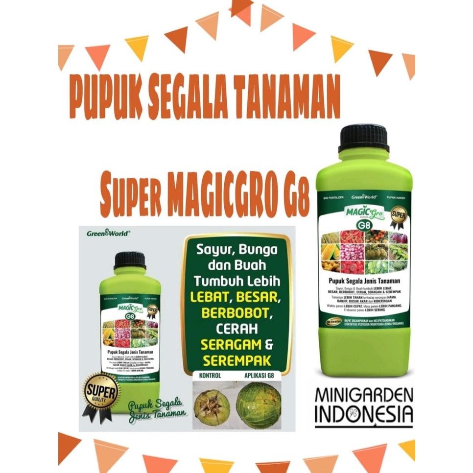 MAGICGRO G8 1 LITER PUPUK SEGALA JENIS TANAMAN outdoor SUPER ANTI HAMA