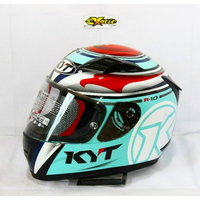 Helm KYT r 10 r10 aqua aquamarin aquamarine biru blue tosca not rc7 vendetta nhk zeus gm agv shoei a