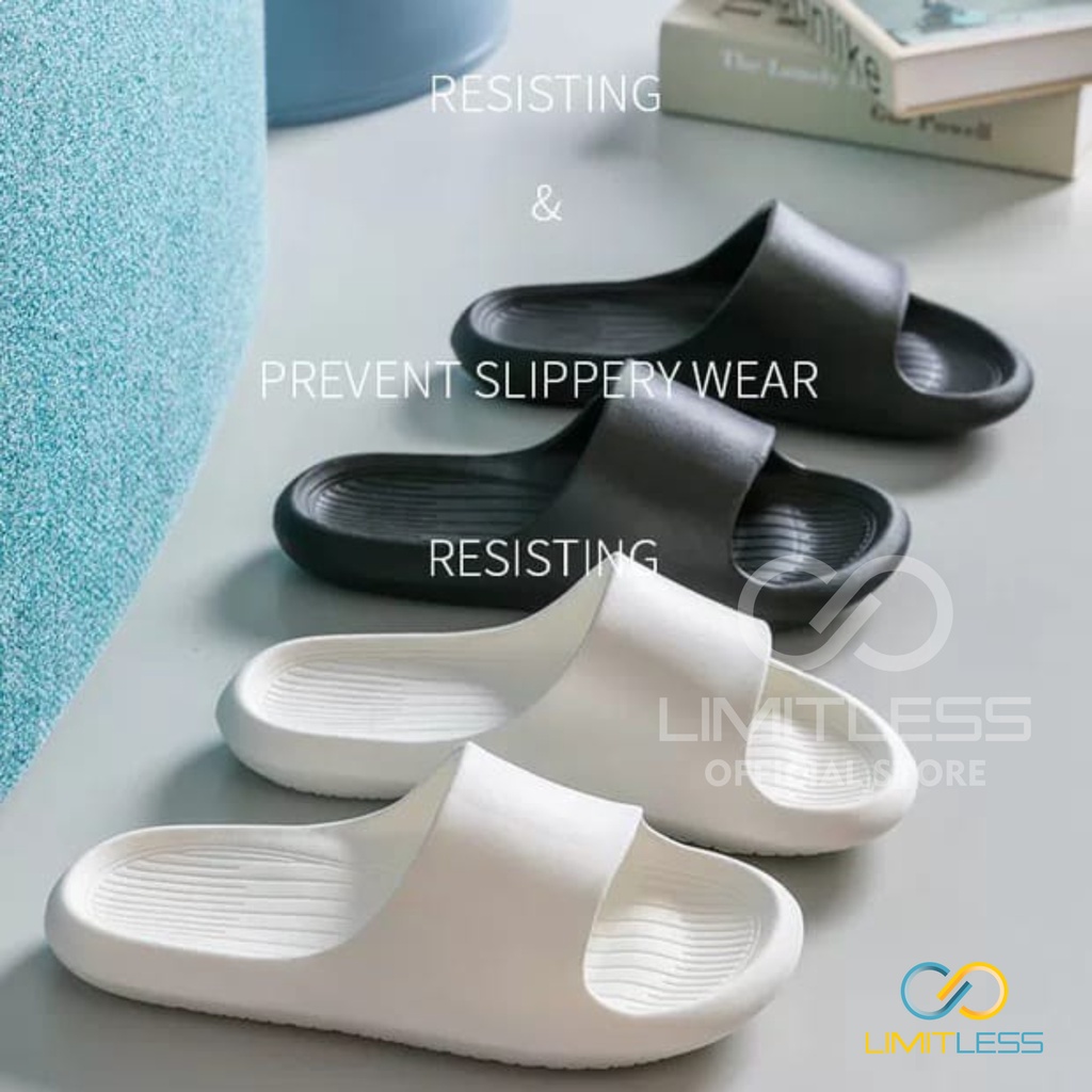 Sandal Pria Slip On Limitless Sandal Selop Pria EVA Empuk Ringan Sendal Karet Pria Selop Premium Polos