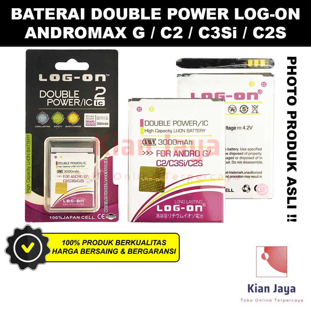 Baterai Double Power Log-on Hp Smartfren Andromax G C2 C3SI C2S Batre Batrai Battery Original Logon