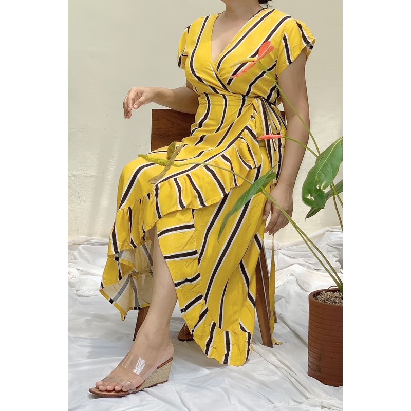 KIMONO DRESS STRIP - RAYON / Dress Big size / Dress Santai / Dress Rayon/ Daily Dress