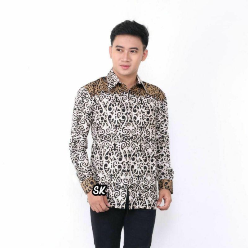 KEMEJA BATIK PRIA LENGAN PANJANG/KEMEJA BATIK LENGAN PENDEK SIZE M L XL XXL DAN JUMBO BIG SIZE