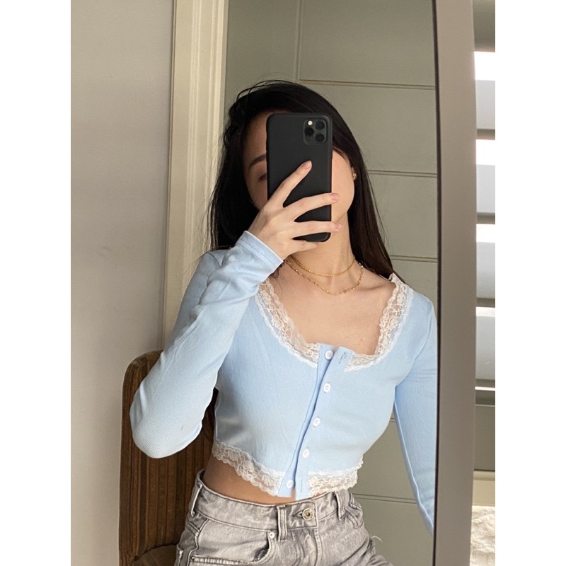 baby blue lace cardigan