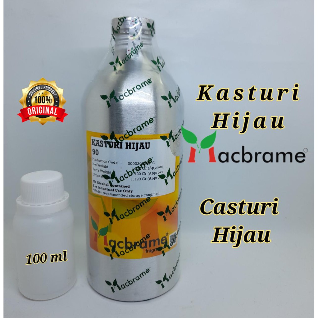 KASTURI HIJAU BIBIT PARFUM MURNI 100 ML.BY MACBRAME  ( MUSK AL MADINAH  AL REHAB )
