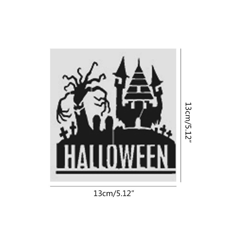 16pcs Template Lukisan Hollow Out Stencil Graffiti Untuk Dekorasi Pesta Halloween