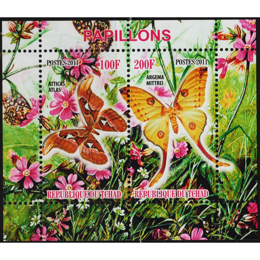 

Perangko Filateli 11176 - Tchad MNH Miniature Sheet 2011 Butterflies