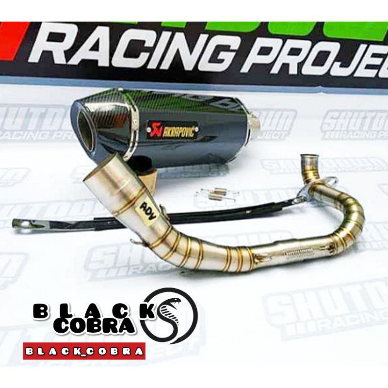 knalpot Akrapovic Layang Fullsystem ADV150 Header Full Cacing