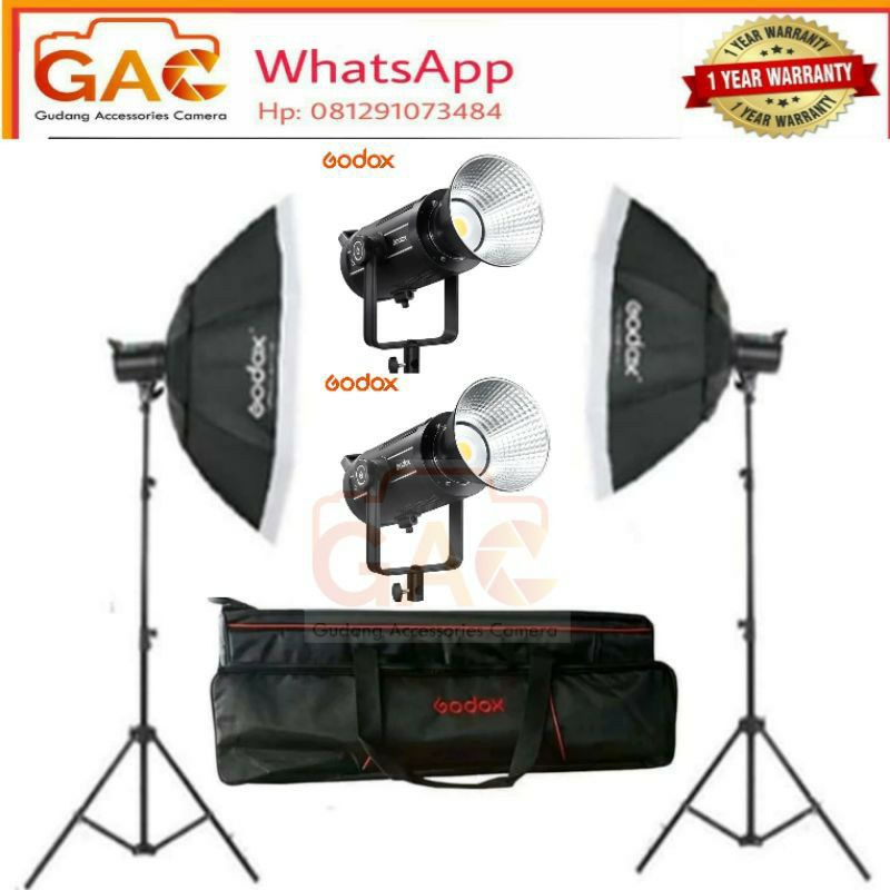 paket lampu studio GODOX SL-200II SL200II WITH softbox octagonal GRID