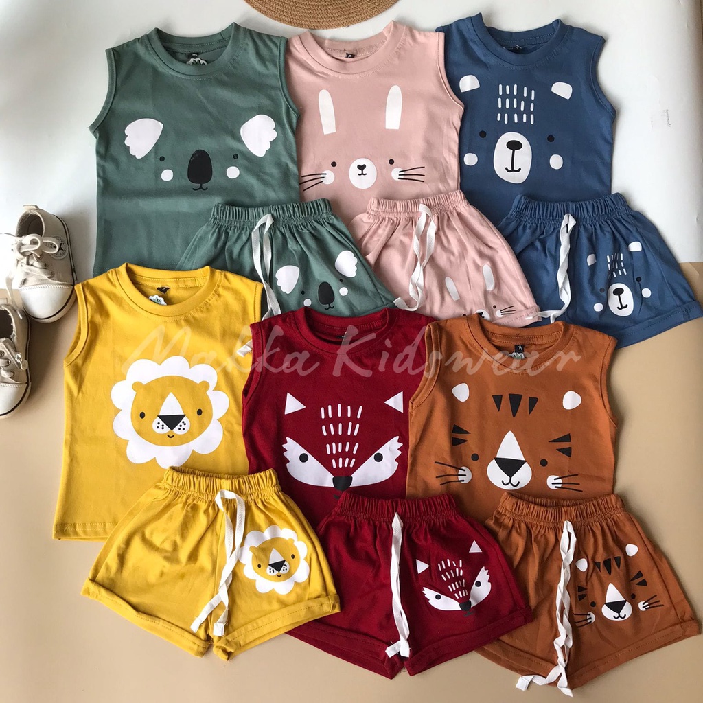 SETELAN TANKTOP ANAK COWOK CEWEK (1-4 TAHUN)