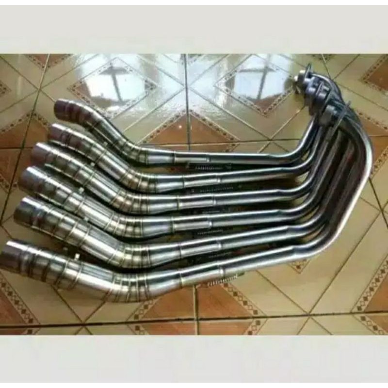 PIPA LEHERAN KNALPOT VIXION,SONIC,SATRIA,SCORPIO DLL. KNALPOT BOOM RACING FULL CACING