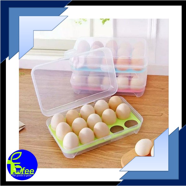 [IMPORT] - Tempat Box Telur 15 Lubang Sekat 23x15cm