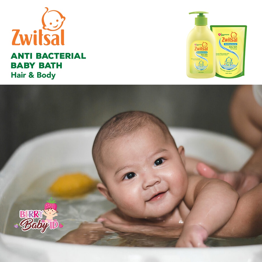 Zwitsal Antibacterial Baby Bath 2-in-1 Hair &amp; Body Sabun &amp; Shampo Bayi Berry Mart