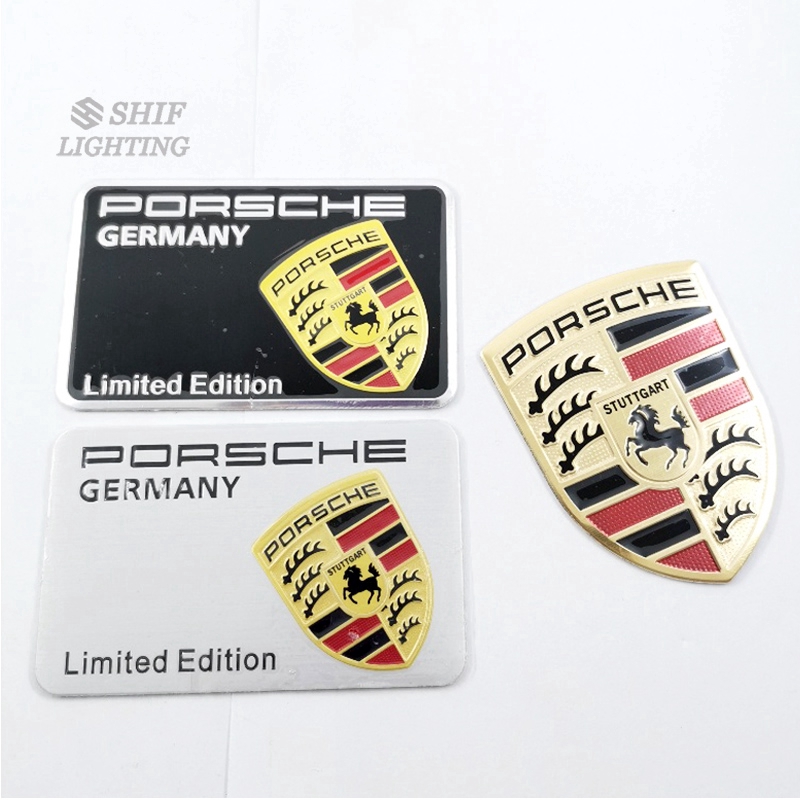 1pc Stiker Emblem Logo Kuda Porsche Bahan Aluminum Untuk Dekorasi Mobil