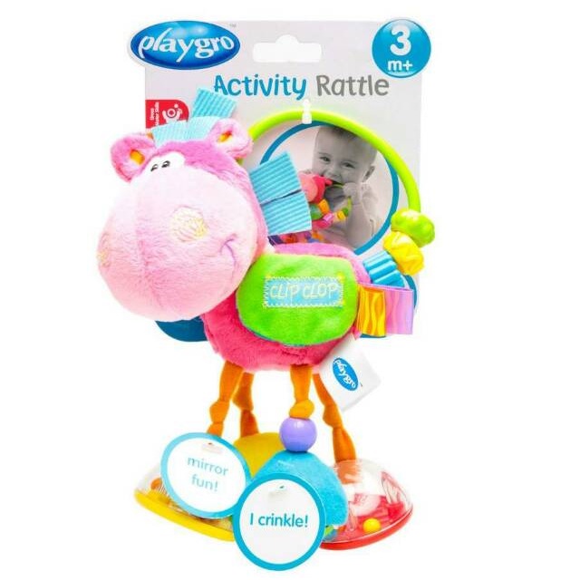 PLAYGRO Clopette Activity Rattle Pink 112056