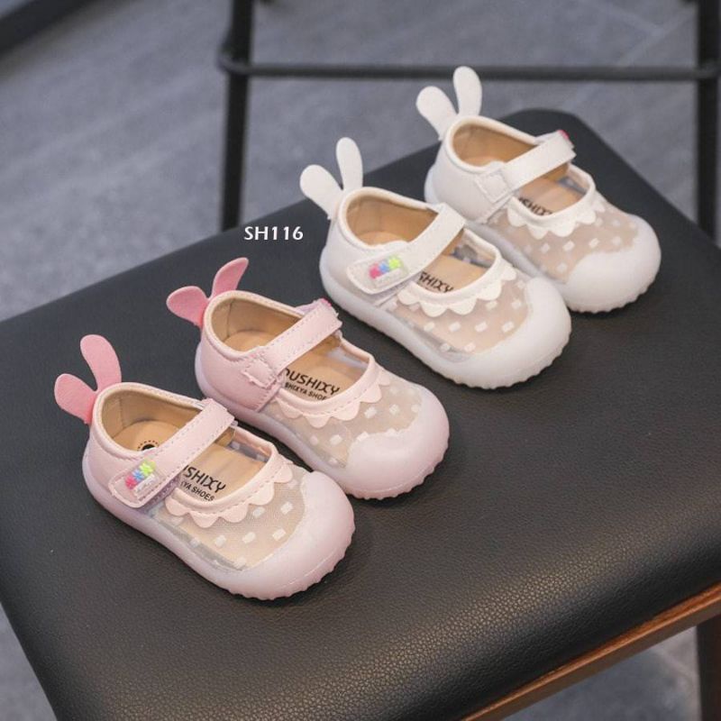 CHUGBOG Spt87A Sepatu anak balita pita belakang Kelinci sepatu anak pink putih