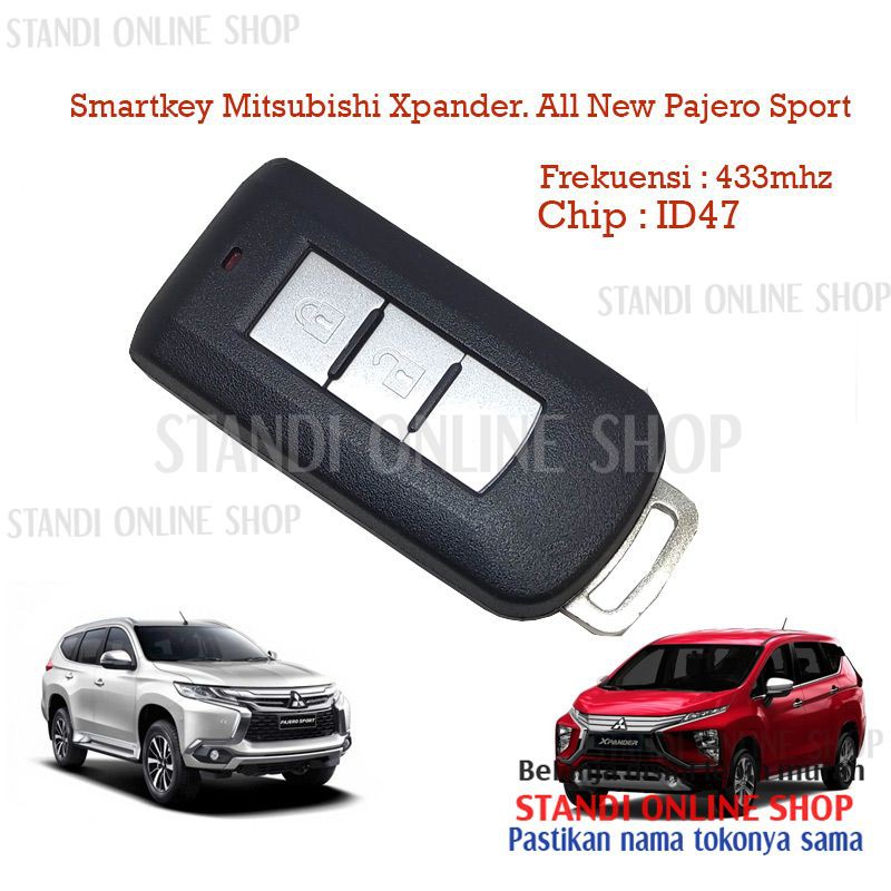 Smart Key Keyless Remote Kunci Mobil Mitsubishi Xpander 2 Tombol ID47