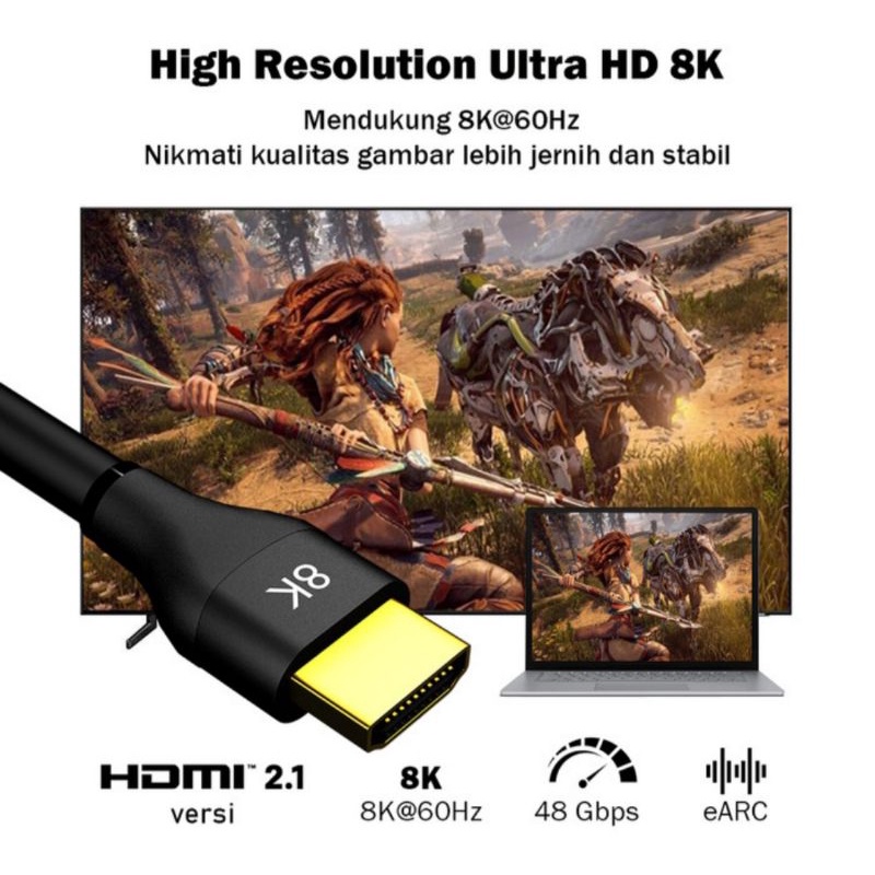 Kabel HDMI 2.1 high speed UHD 8K HDR HDMI CABLE 0.6m PX HDMI -0.6X