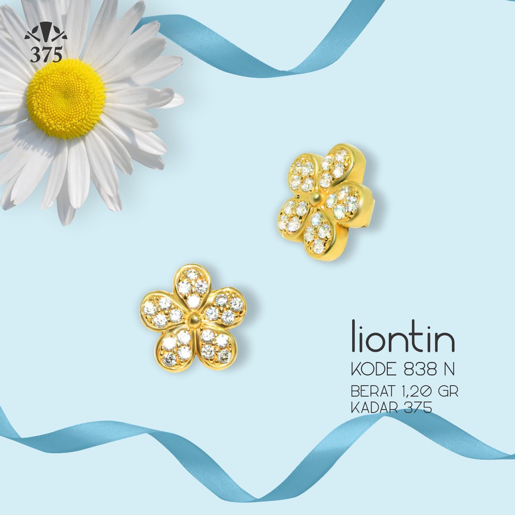 LIONTIN BLUSUKAN / CHARM GELANG BUNGA ELEGANT EMAS ASLI