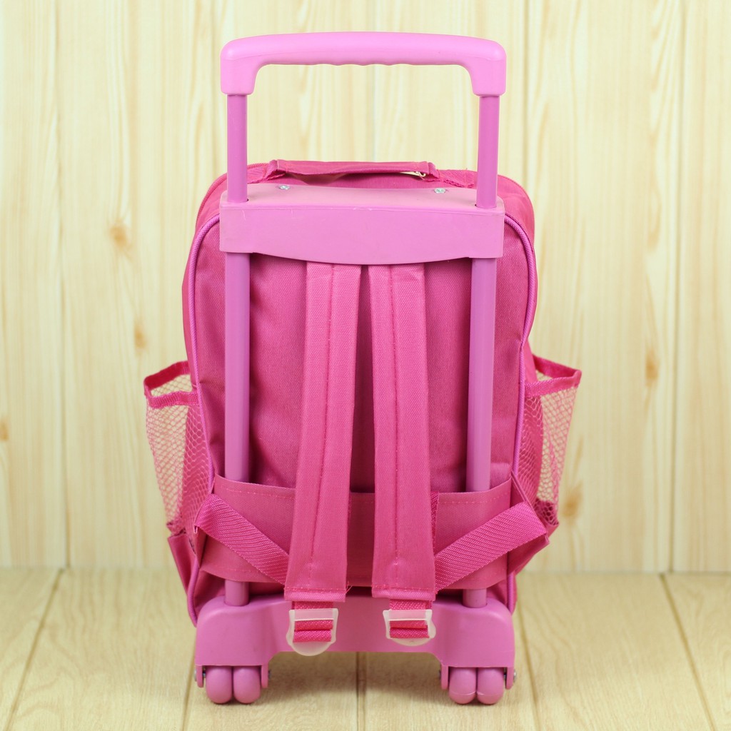 Ransel Dorong Anak Perempuan Motif Pony Warna Pink Lucu Tas Troli Kece