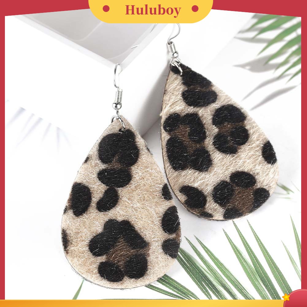 Hu Hu Hu Hu Hu Alat Bantu Pasang Kacamata♡ Anting Kait Gantung Wanita Bahan Kulit Imitasi Desain Print Leopardpolkadot Hollow Untuk Hadiah