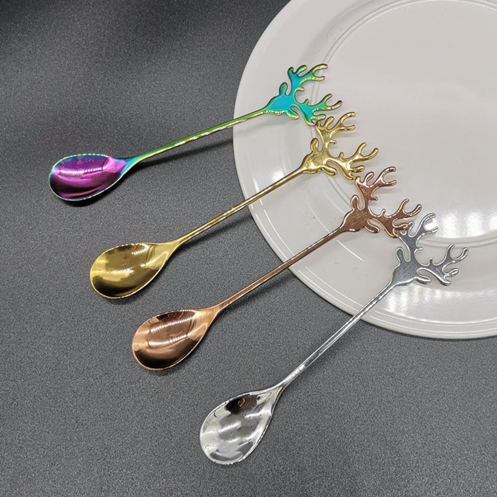 [Elegan] Sendok Kopi Kue Mungil Coffeeware Aduk Dessert Tanduk Tableware